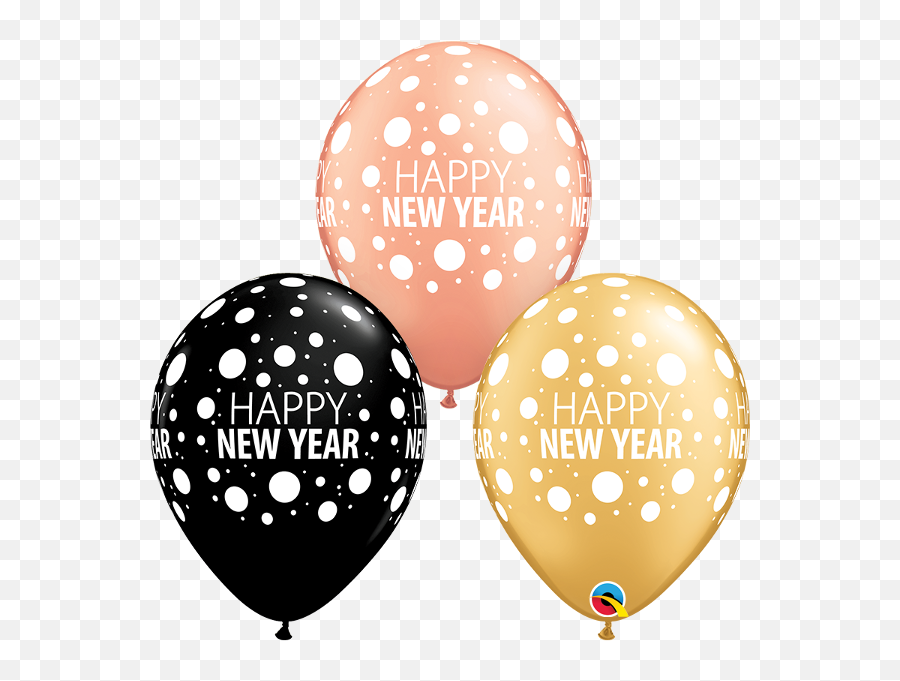 Dots Qualatex Latex Balloons - Happy New Year On Balloons Emoji,Emoji Party Goods