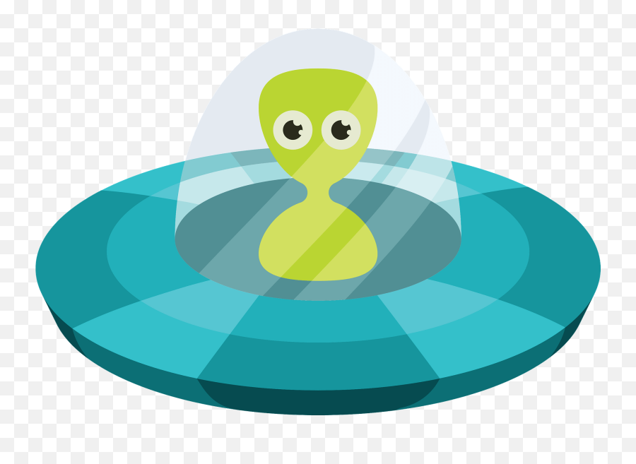 Alien In A Flying Saucer Clipart - Alien Saucer Clipart Emoji,Alien Spaceship Emoji