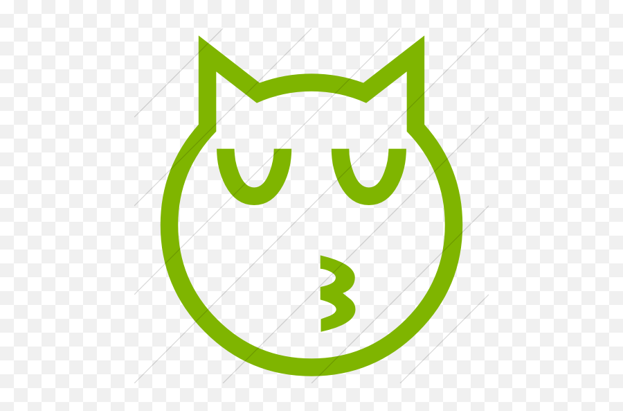 Iconsetc Simple Green Classic Emoticons Kissing Cat Face - Emoji Domain,Kissing Emoticons