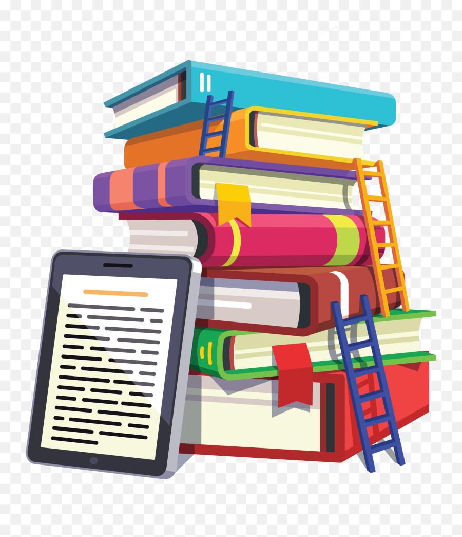 Download Icon Of A Stack Of Colorful Books With Ladders - Colored Books Icon Transparent Emoji,Leaning Emoji