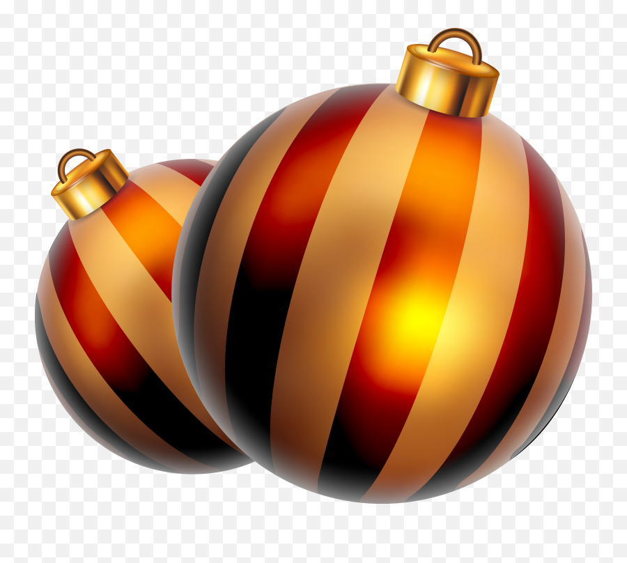 Striped Christmas Balls Png Clipart - Christmas Balls Orange Png Emoji,Emoji Christmas Balls