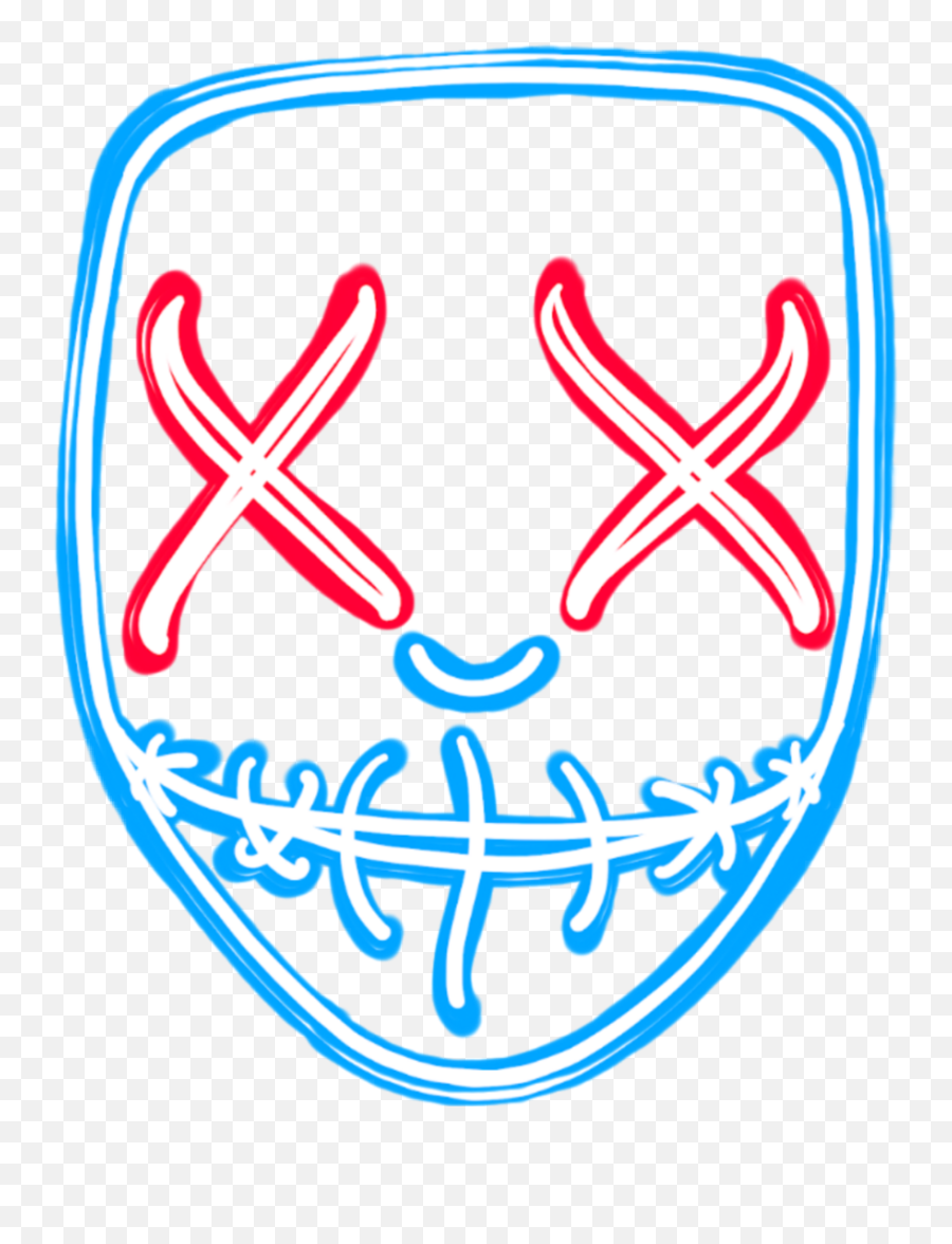 Neon Mask Sticker By Om3g4pl4ys - Transparent Purge Mask Png Emoji,Glowing Emoji Mask