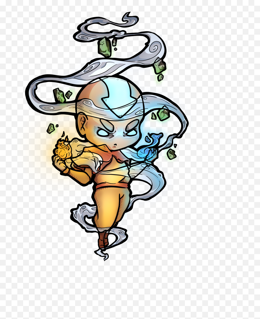 Chibi Aang - Fictional Character Emoji,Chibi Girl With Diferent Emotions