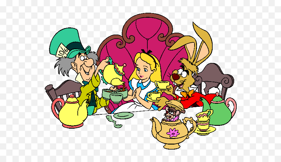 Alice In Wonderland Clip Art Free Clipart 2 Image 2 - Clipartix Cartoon Tea Party Alice In Wonderland Emoji,Alice In Wonderland Emojis