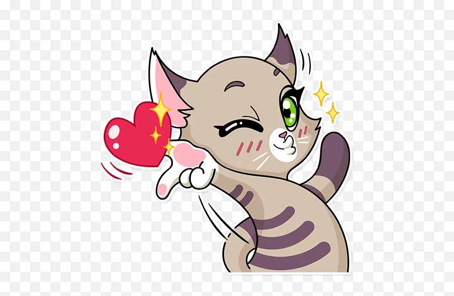 This Stickers Set For Telegram - Katie Cat Estiker Emoji,Furry Telegram Stickers With Emoticons