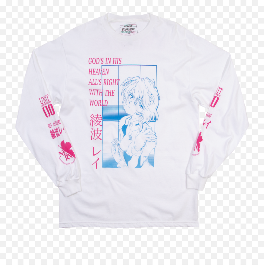 Evangelion Neon Genesis Rei White Long Sleeve Emoji,Rei Shows Emotions Nge