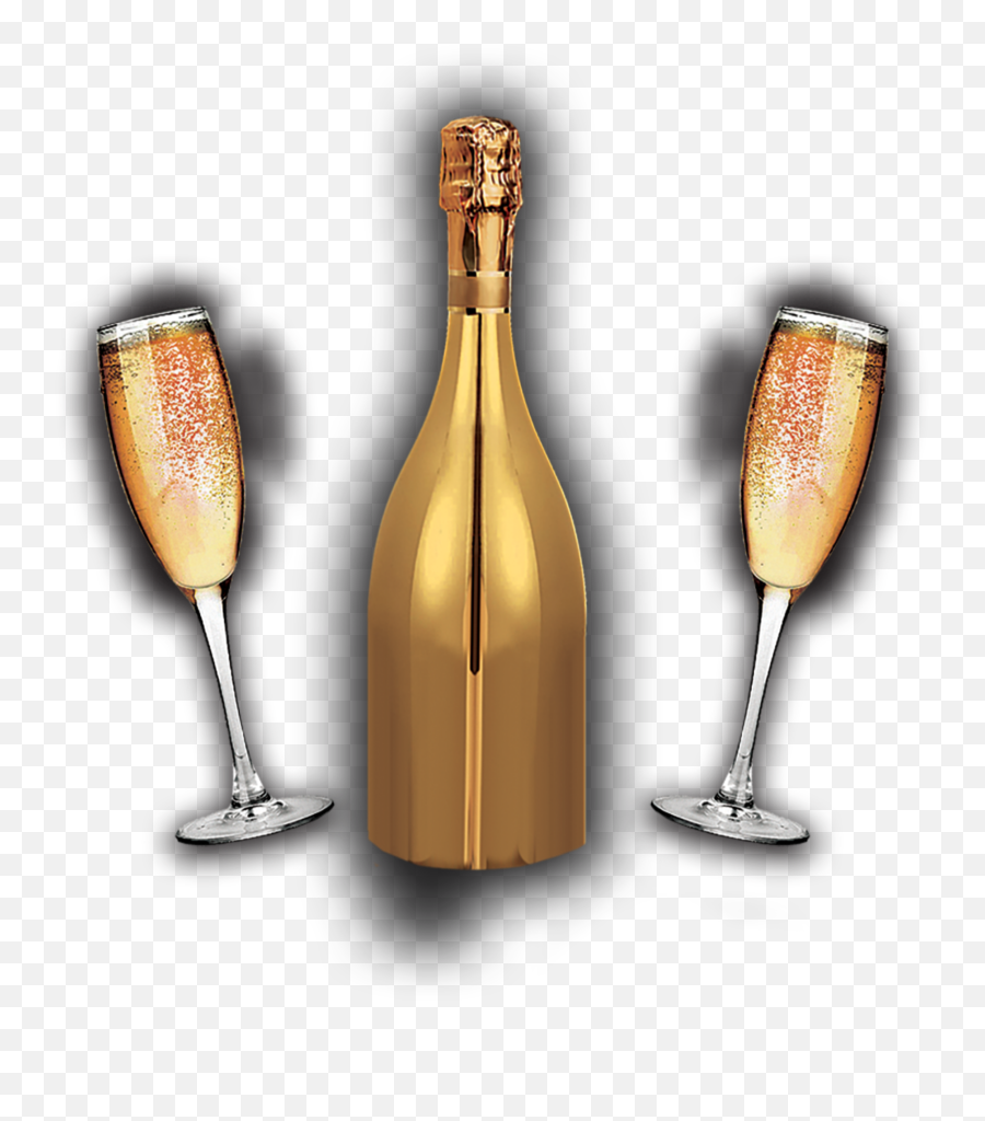 Mq Gold Glass Bottle Champagne Sticker By Marras - Transparent Gold Champagne Bottle Png Emoji,Champagne Glass Emoji