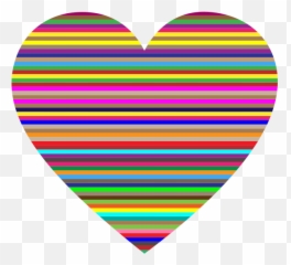Colorful Horizontal Striped Heart Free Svg Emoji,Facebook Swirly Heart Emoticon