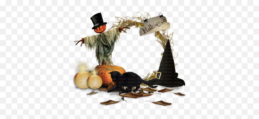 Cadre Halloween - Picmix Emoji,Halloween Facebook Emoticons Scarecrow