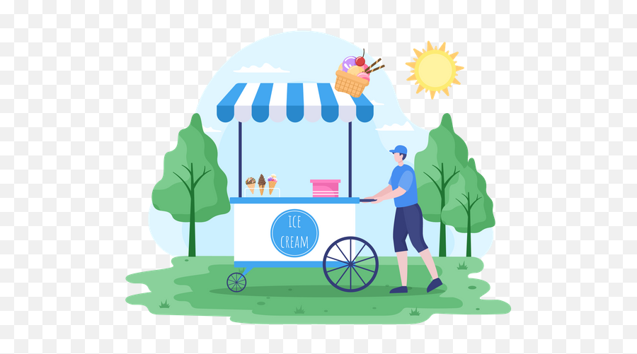 Ice - Cream Truck Icon Download In Line Style Emoji,Microsoft Mittn Emoji