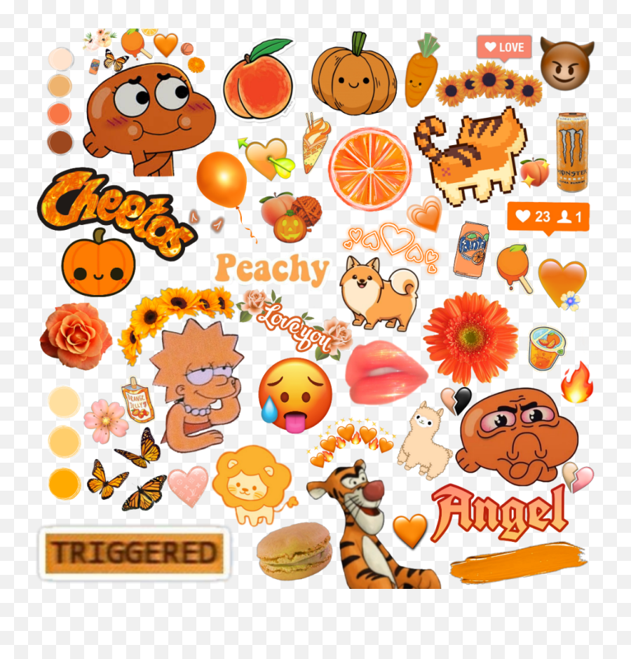 Orange Sticker - Happy Emoji,Chy Emoji