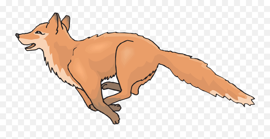 Happy Orange Fox Running Tail - Running Fox Clipart Emoji,Red Fox Emoticon