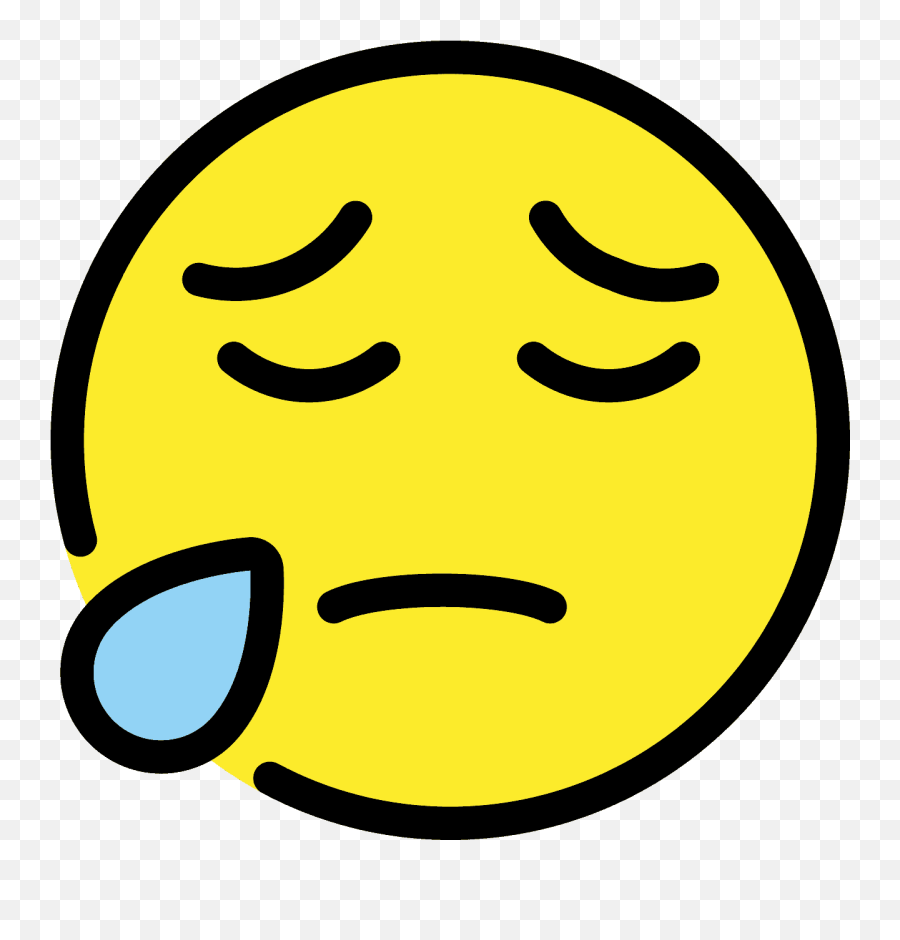 Sad But Relieved Face Emoji - Openmoji,Sad Face Emoji