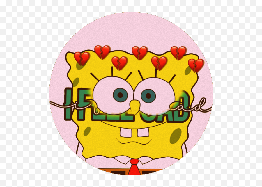 Sad Spongebob Heart Broken Sticker - Happy Emoji,Spongebob Heart Emoji Meme