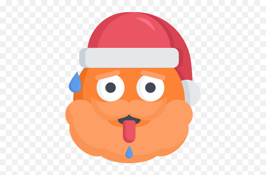 Christmas Emoji Hot Overheating Santa Icon - Free Download Sad Santa Emoji,Hot Face Emoji
