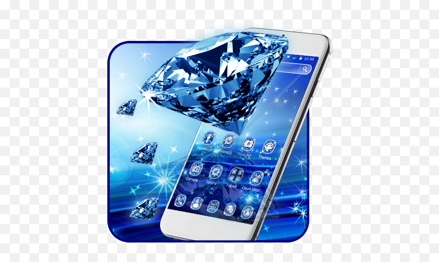 Blue Crystal Diamond 2d Theme - Technology Applications Emoji,Diamond Emoji Android