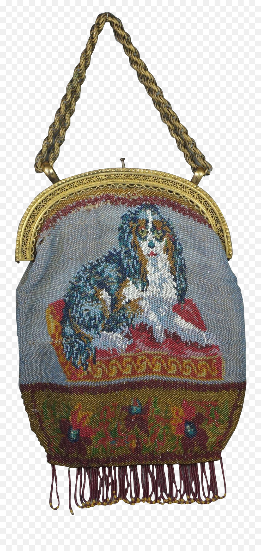 King Charles Spaniel - Top Handle Handbag Emoji,Embroidery To.ear Emotions