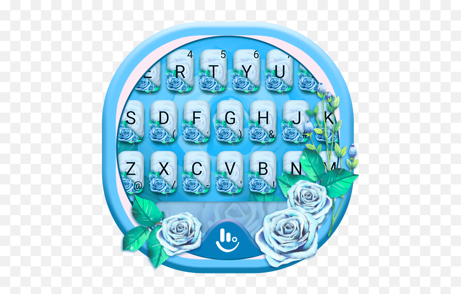 Blue Crystal Rose Keyboard Theme - Flower Theme Apk Download Garden Roses Emoji,Easter Egg Emoticons For Android