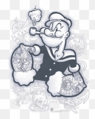 Popeye - Tattooed Tshirt Popeye T Shirt Emoji,Heart Emoticon Tattoo