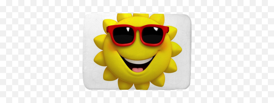 3d Cartoon Cute Sun Bath Mat U2022 Pixers - We Live To Change Emoji,Slipping Over Table Emoticon