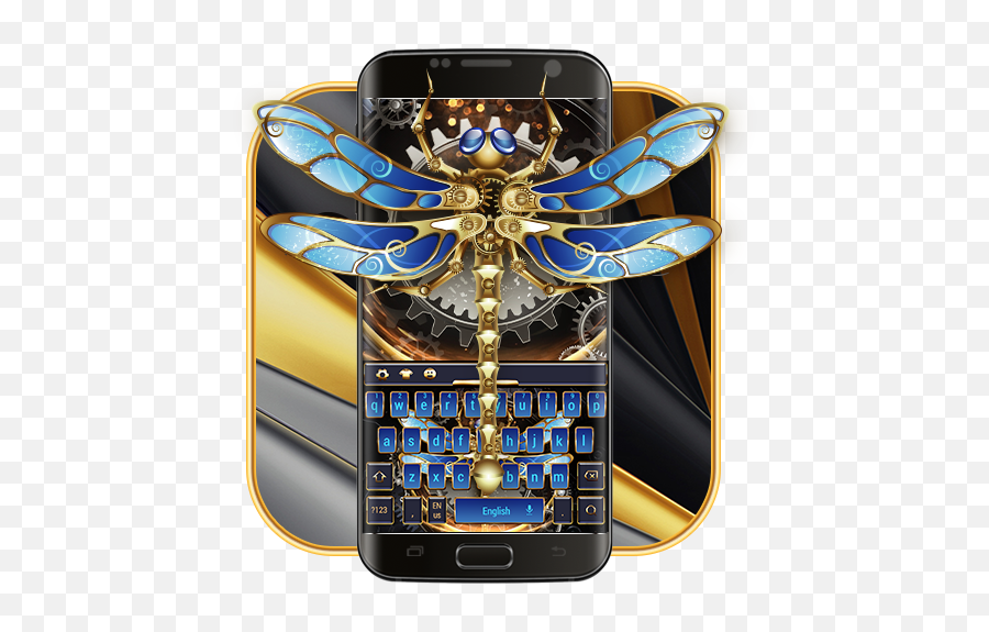 Tech Dragonfly Gold Keyboard Skin - Technology Applications Emoji,Dragonfly Emoji