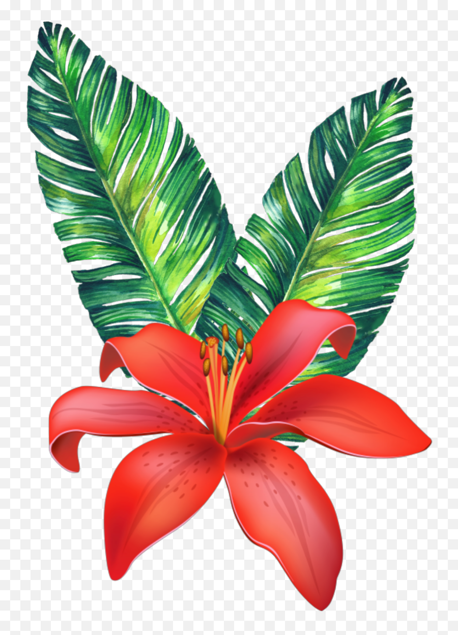 Tropical Flowers Sticker By Jann Rodriguez - Lovely Emoji,Tropical Flower Emoji