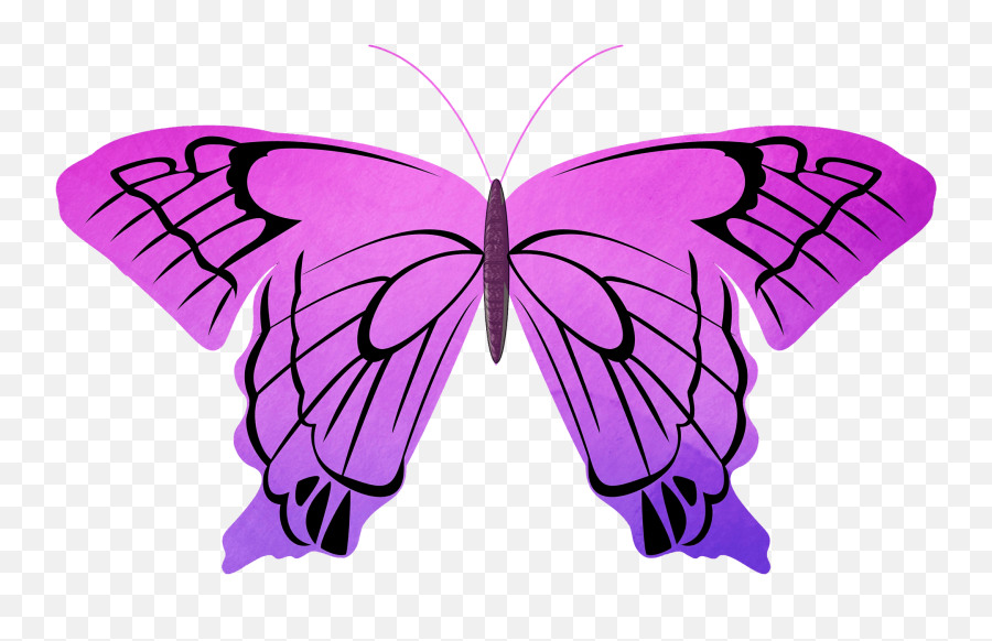 Purple Butterfly Clipart - Girly Emoji,Pink Butterfly Emoji