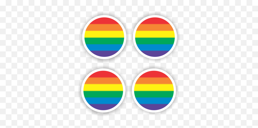 Pride Rainbow Pasties Sticker 4 Packs - Dot Emoji,Pride Flag Emoticon