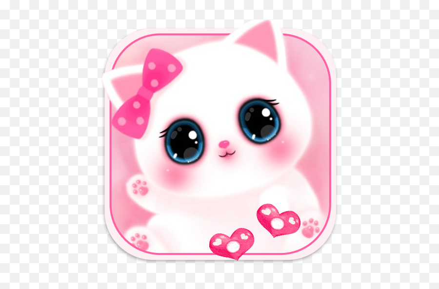Pink Cute Kitty 3d Live Lock Screen Wallpapers 10 Apk - Girly Cute Pink Kitty Emoji,Lock Screen Emoji