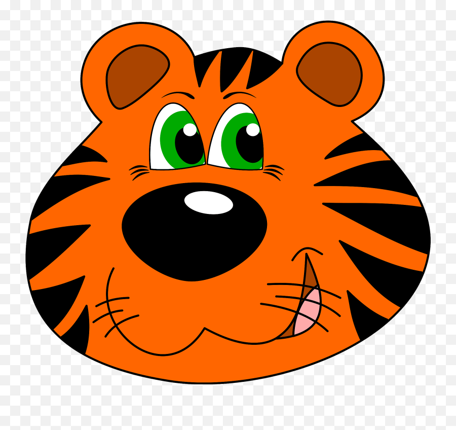 Big Image - Tiger Face Clip Art Png Transparent Png Full Cartoon Tiger Face Clipart Emoji,Tiger Face Emoji