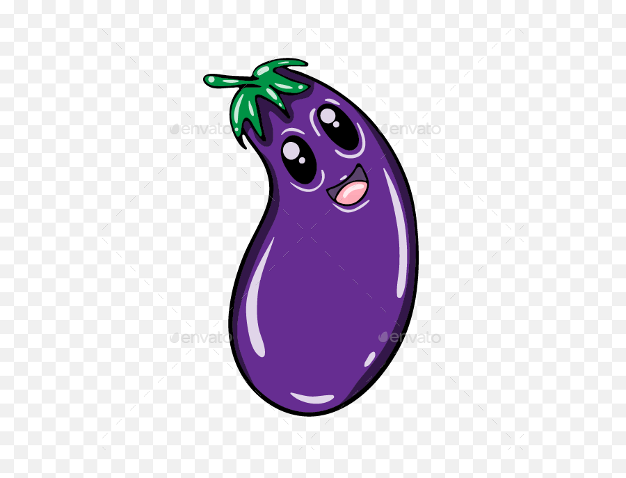 12 Cute Cartoon Vegetables Set - Eggplant Emoji Png,Vegetable Emoji