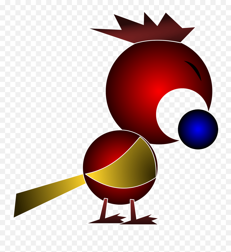 Red Bird With Large Blue Eye Clipart - Marktbrunnen Emoji,Big Bird Emoji