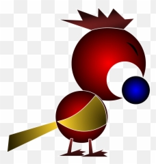 Red Bird With Large Blue Eye Clipart - Marktbrunnen Emoji,Big Bird Emoji