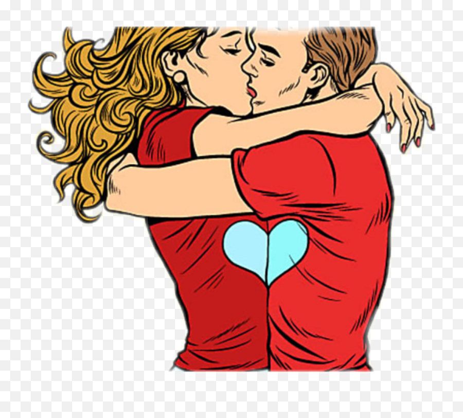 Couple Love Kissing Cartoon Sticker - Kissing Cartoon Emoji,Cartoon Couple Kissing Emojis