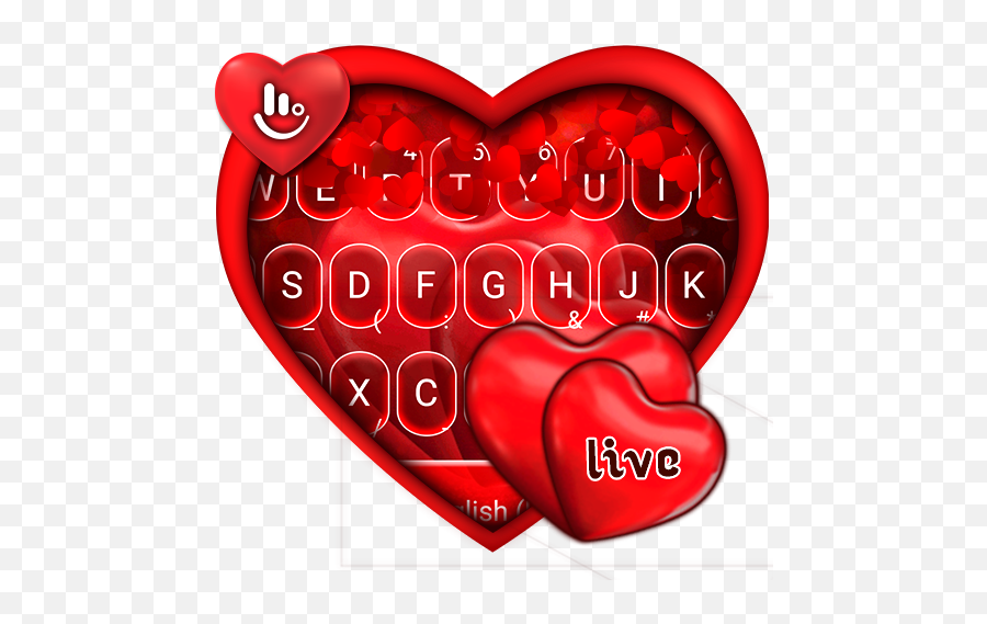 Live Red Romantic Heart Keyboard Theme 69132018 Apk - Girly Emoji,T9 Emoticons