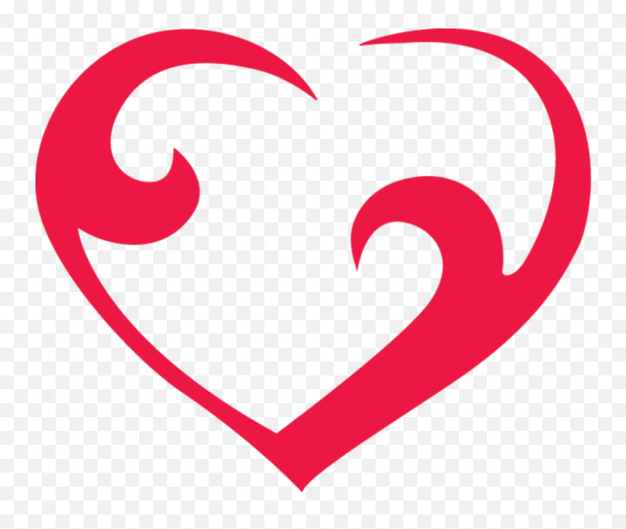 Curved Red Outline Heart Pnglib U2013 Free Png Library - Girly Emoji,Lovew Emoji Outline
