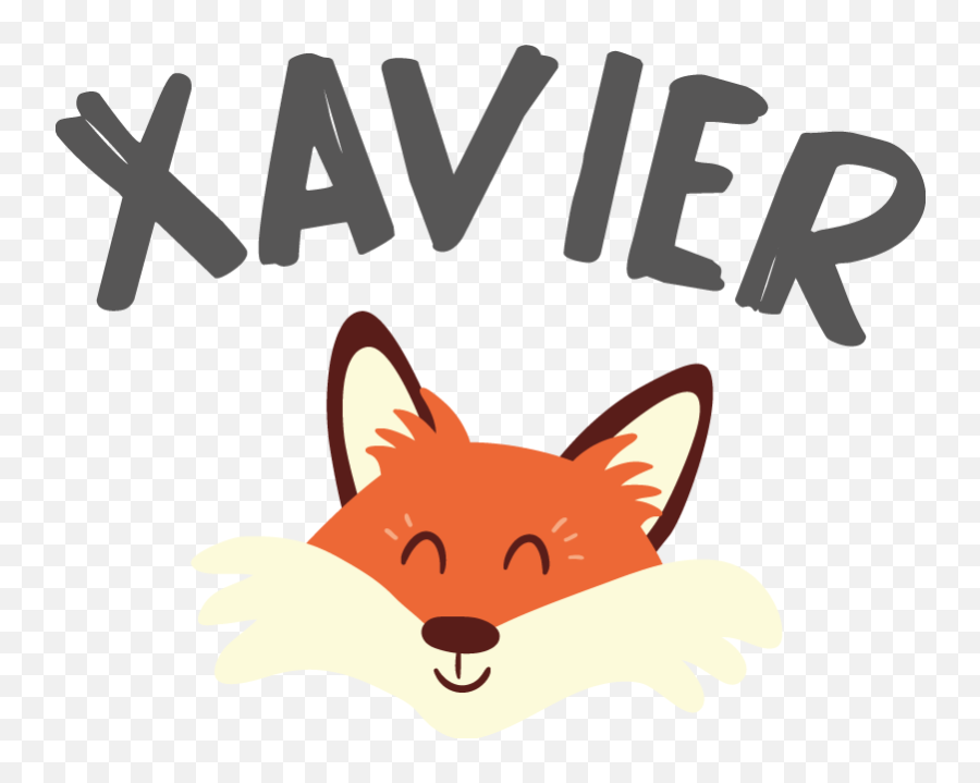 Fox Face With Name Illustration Decal - Language Emoji,Describe Black Fox In Emojis