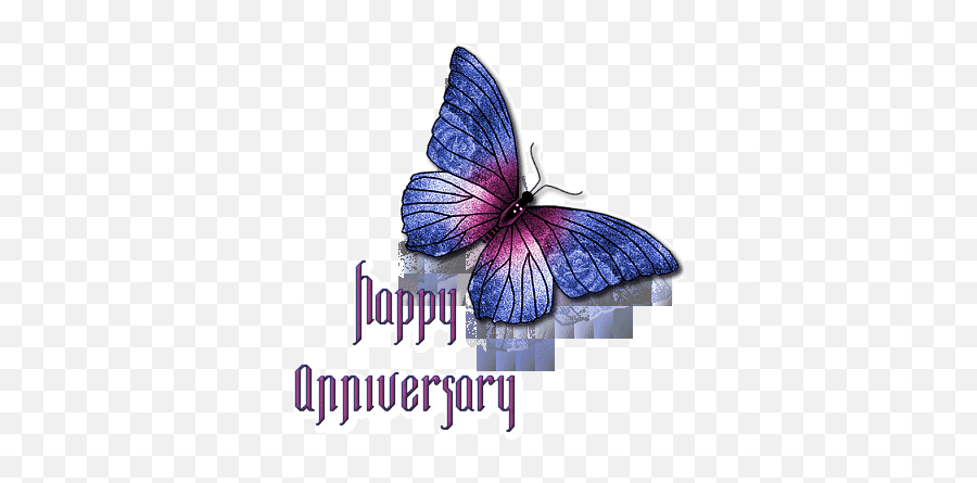 Happy Anniversary Wishes - Anniversary Wishes With Butterfly Emoji,Happy Anniversary Emojis For Employees