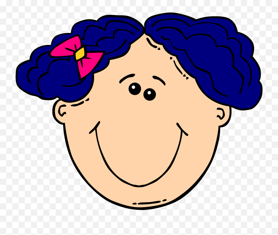 Caricature Of A Girl With Blue Hair Free Image Download - Clipart With Curly Hair Emoji,Girl Hair Emoticon