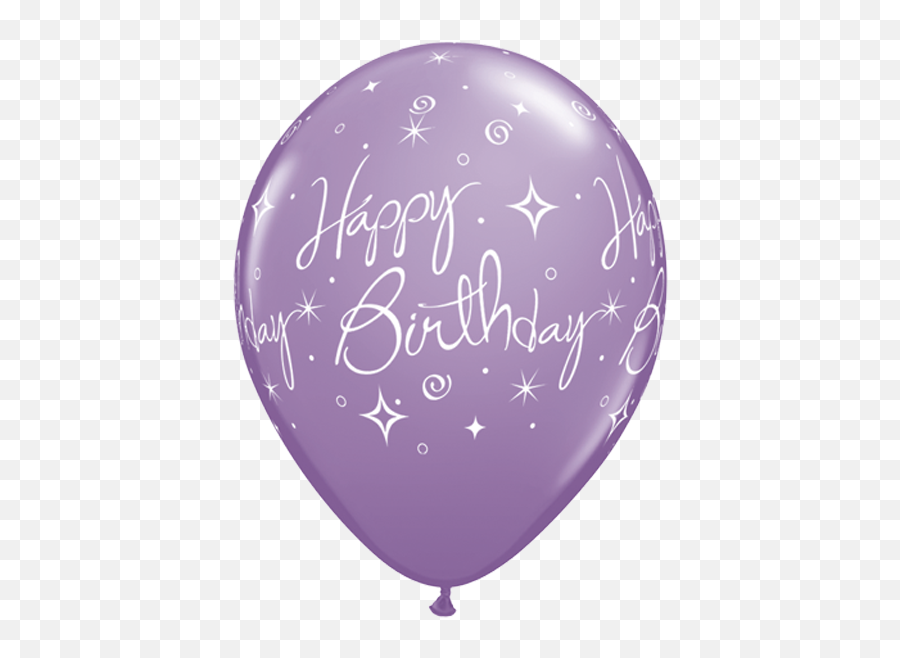 11 Inch Birthday Sparkle Spring Lilac Balloons - Balloon Emoji,Birthday Balloon Emoji