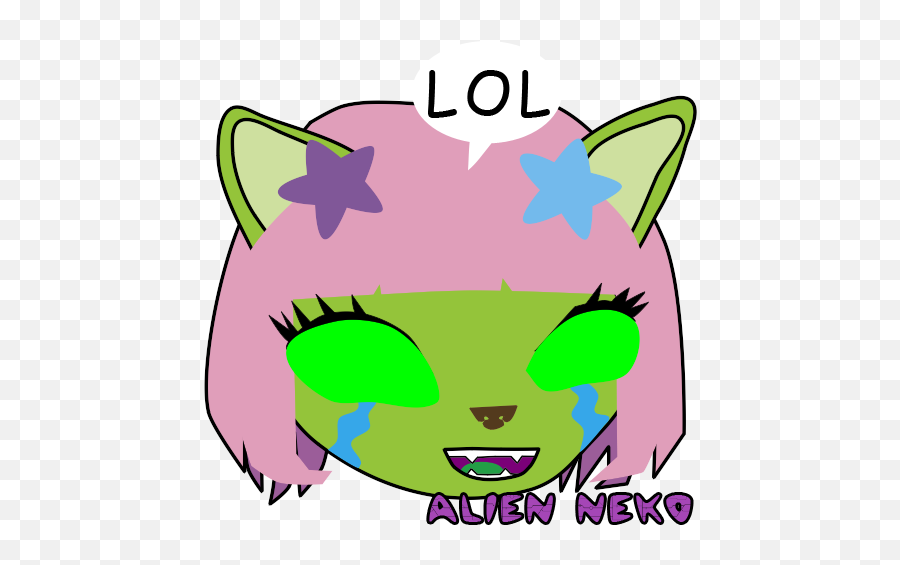 Alien Neko Free Emojistickerssmileysemoticons For Line - Neko,Iphone Alien Emoji