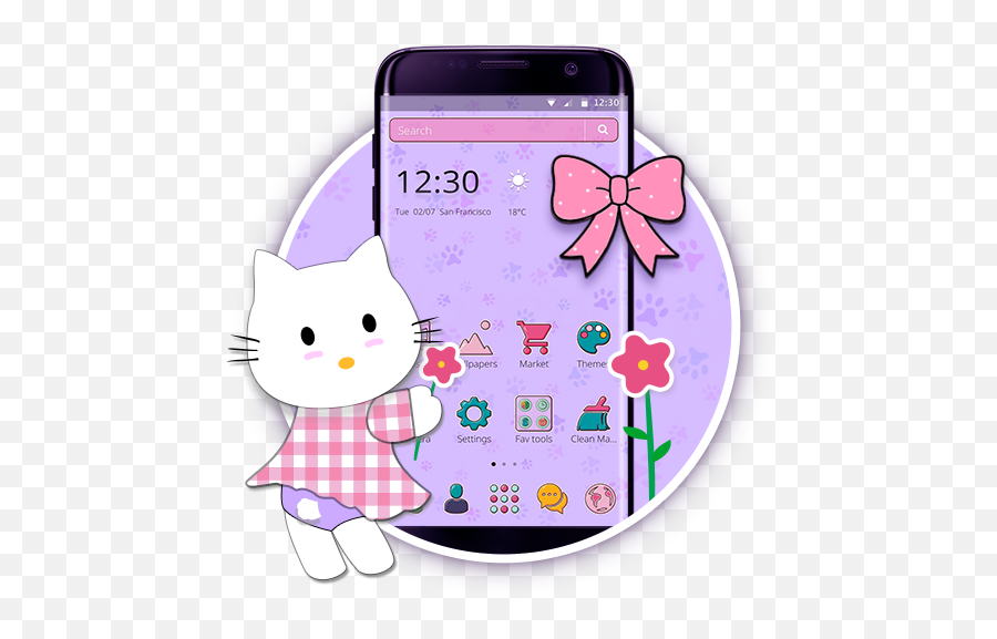 Pink White Cat Theme - Iphone Emoji,Cat Emojis For Android
