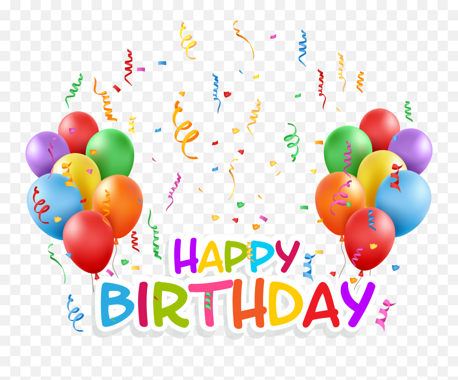 Birthday Balloon Clip Art - Transparent Happy Birthday And Emoji,Birthday Emoticons Text
