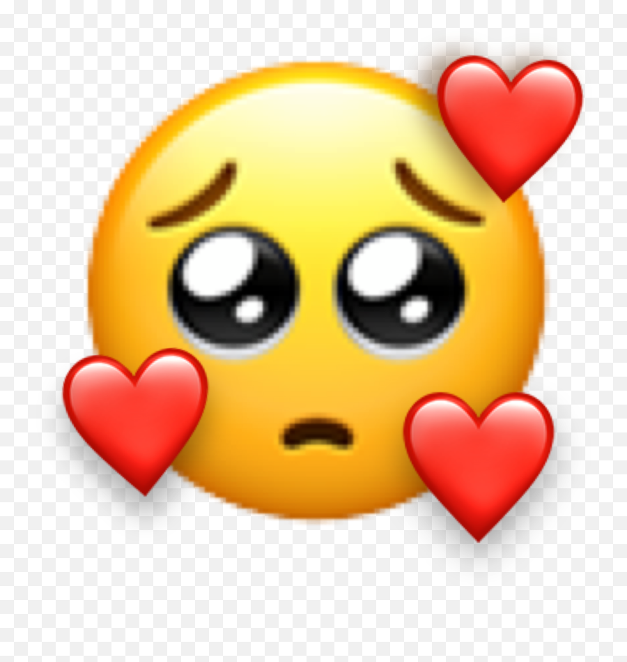 Cute Sad Love Heart Emoji Peachy Sticker By - Pleading Emoji With Hearts,Sad Heart Emoji