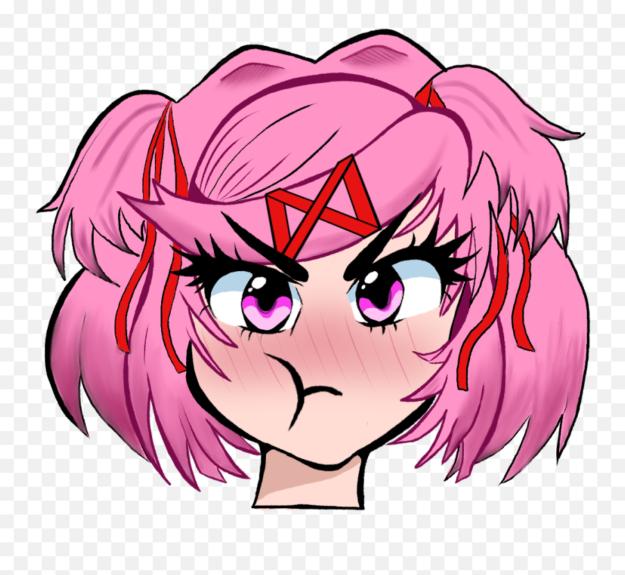It Features Best Girl Natsuki From Ddlc - Hair Design Emoji,Making Emoticons For Twitch