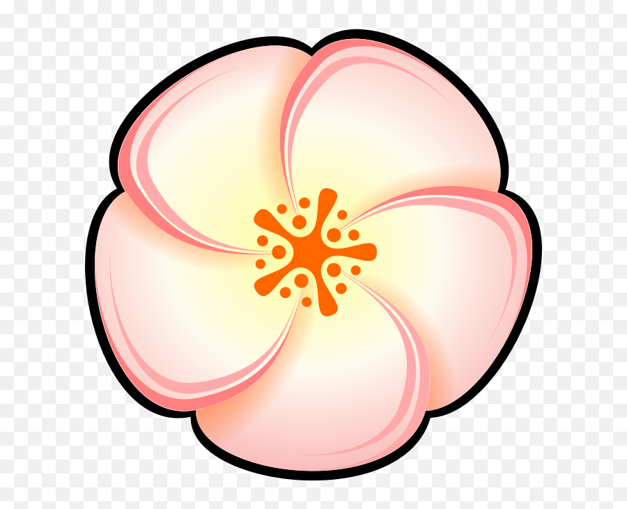 Peach Clipart Image Beautiful Drawing Of A Luscious - Peach Flower Clipart Emoji,How To Draw A Peach Emoji