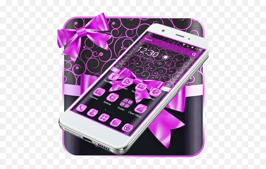 Amazoncom Purple Bow 2d Theme Appstore For Android - Girly Emoji,Purple Ribbon Emoji