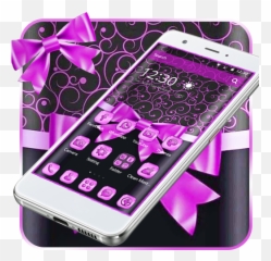 Amazoncom Purple Bow 2d Theme Appstore For Android - Girly Emoji,Purple Ribbon Emoji