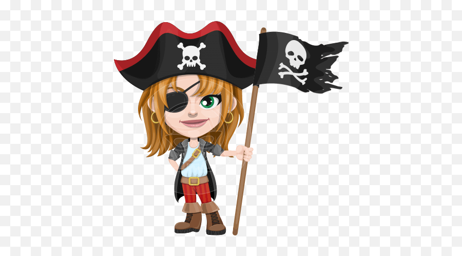 Woman Vector Cartoon Characters - Woman Pirate Cartoon Emoji,Amaible Emoji