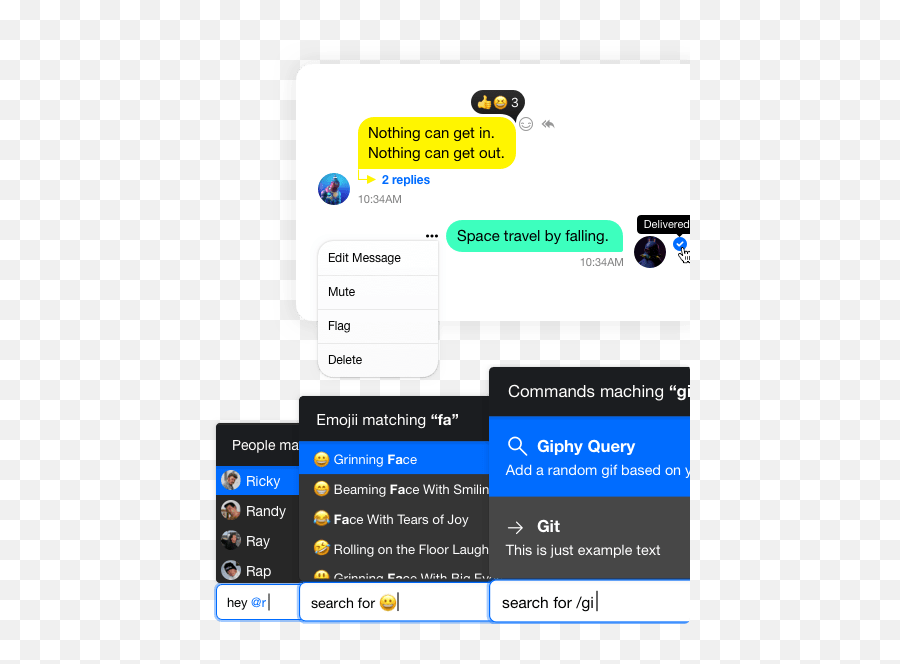 React Chat Sdk - Messaging Ui Components Emoji,Developer Rendering Message With Text And Emojis